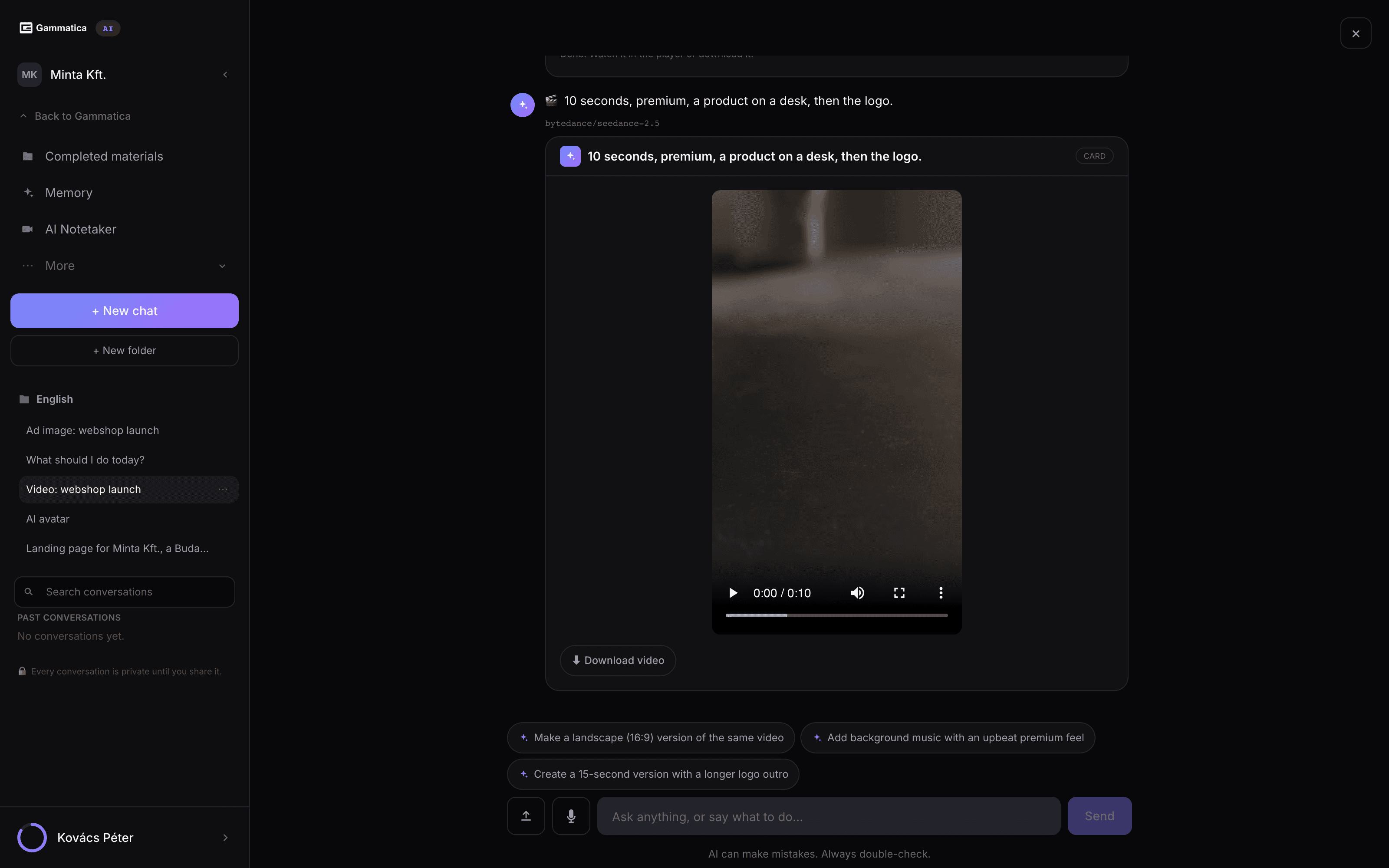 AI video of your product, in seconds.
