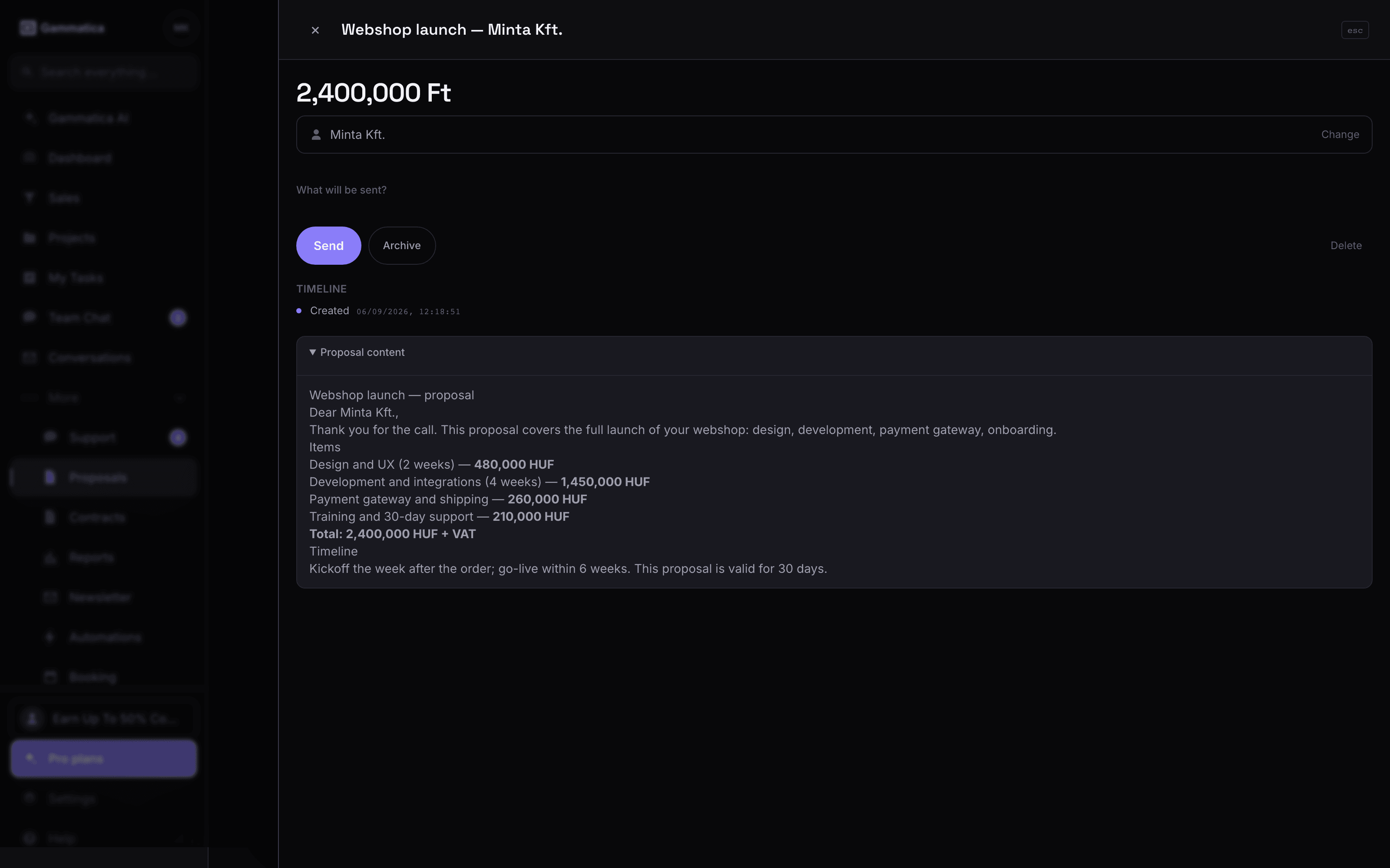 An AI proposal generator that already knows the client.