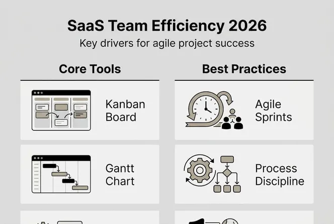 Infographic SaaS team efficiency tools practices