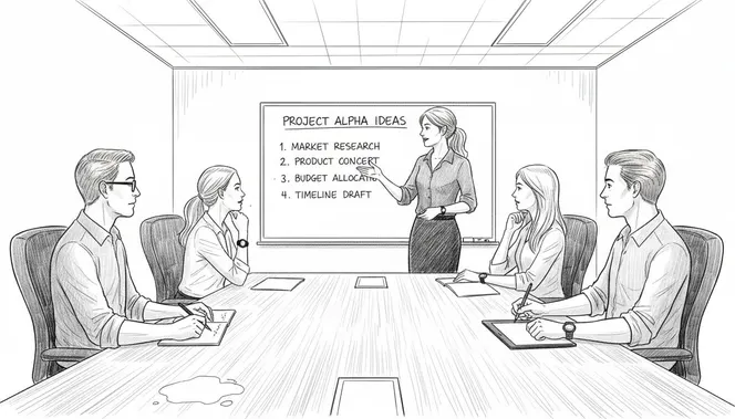 Manager facilitating team through project choices