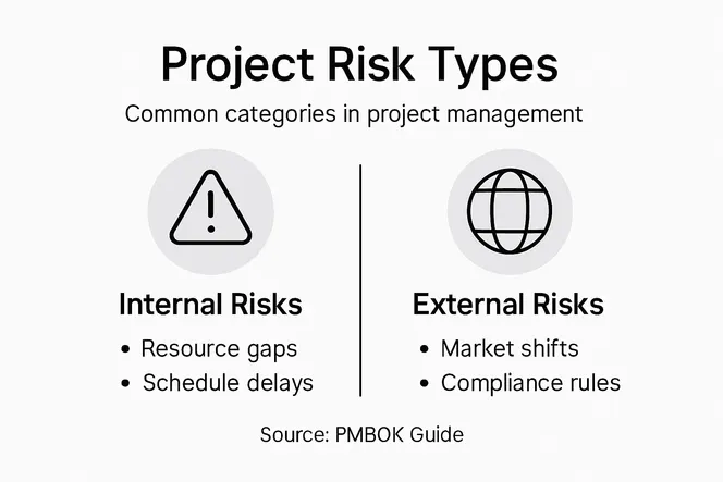 Infographic listing project risk types and examples