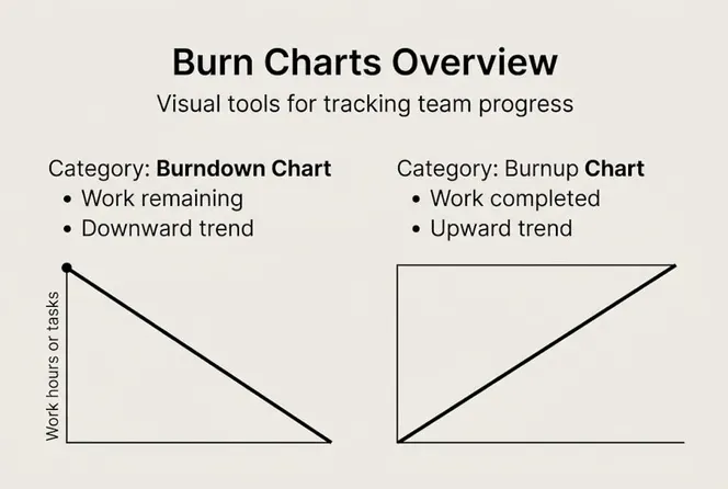 Infographic compares burnup and burndown charts