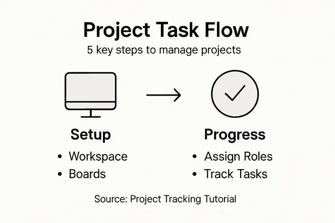 Infographic of project task flow steps