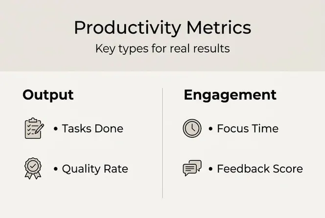 Infographic of key productivity metric types