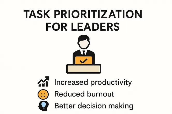 Infographic showing benefits of task prioritization for leaders