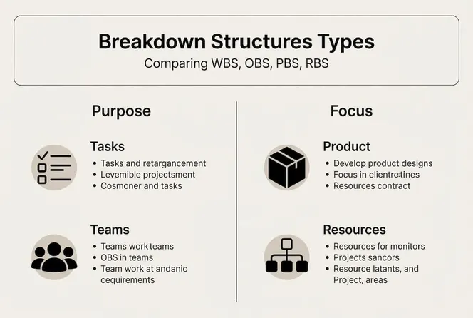 Infographic comparing types of breakdown structures