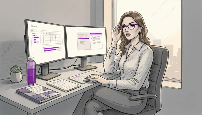 Project manager sending meeting summary email