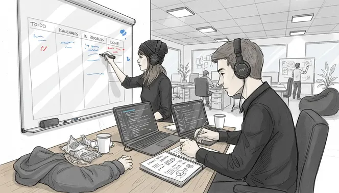 Tech engineers focused on sprint planning