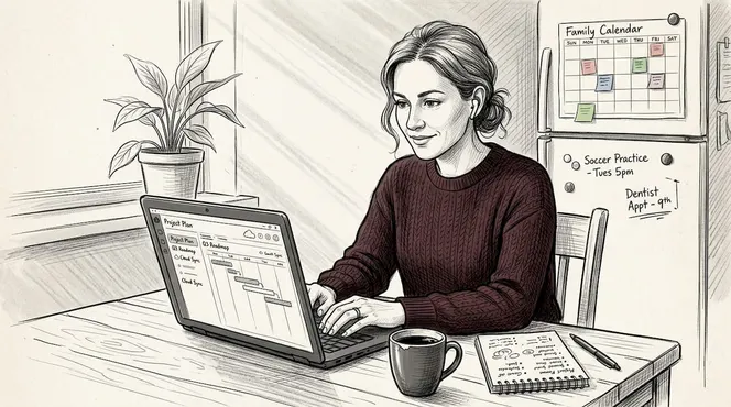 Remote worker editing shared project template