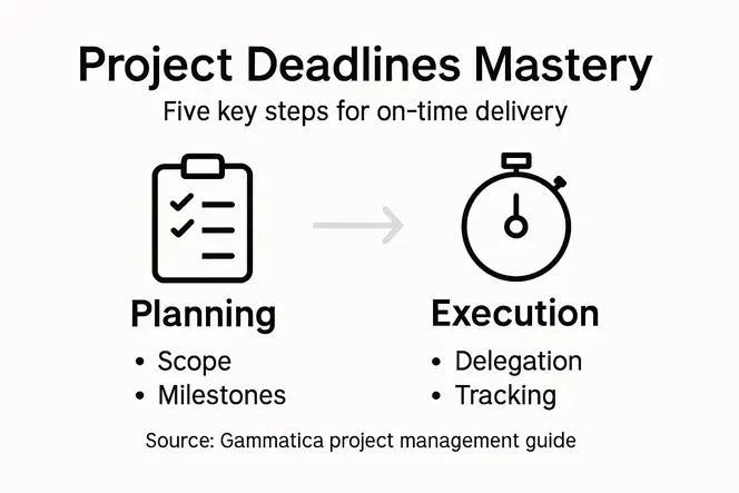 Infographic of main project deadline steps