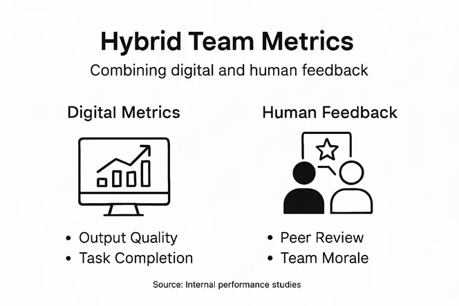 Infographic of hybrid team productivity measurements