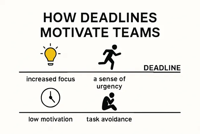 Infographic showing psychological impact of deadlines