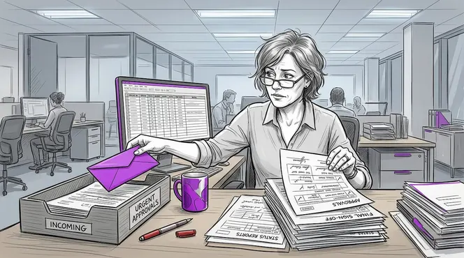 Manager overwhelmed by inefficient paper approvals