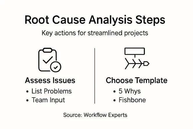 Infographic visualizing root cause analysis steps