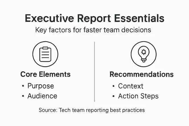 Infographic showing executive report essentials