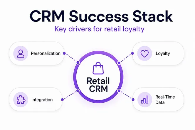Hierarchy infographic for CRM retail success