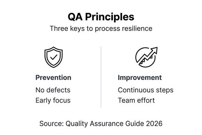 Infographic with main quality assurance principles