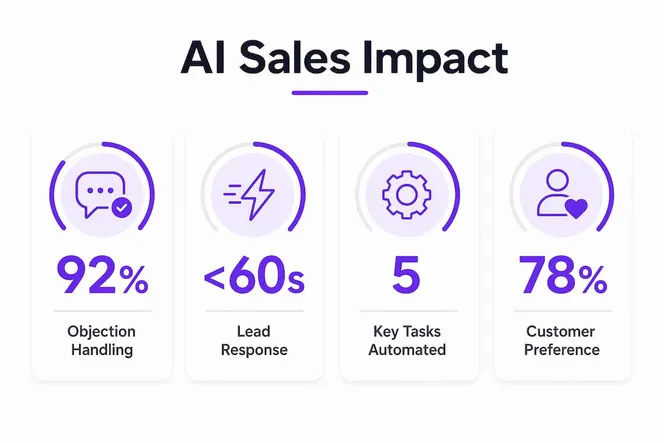 Infographic showing AI sales agent key statistics