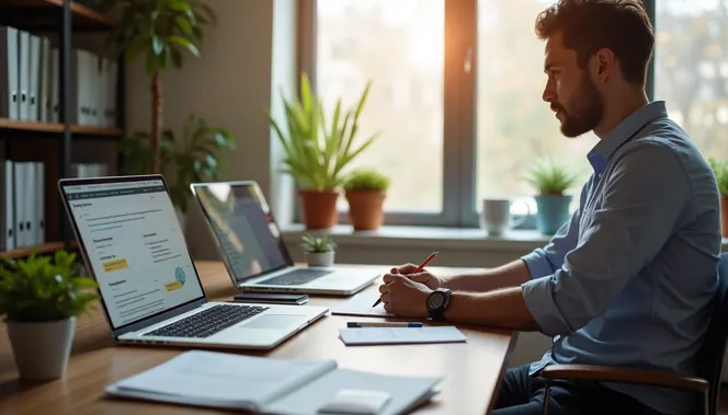 Sales rep prepares personalized follow-up email using customer research notes.
