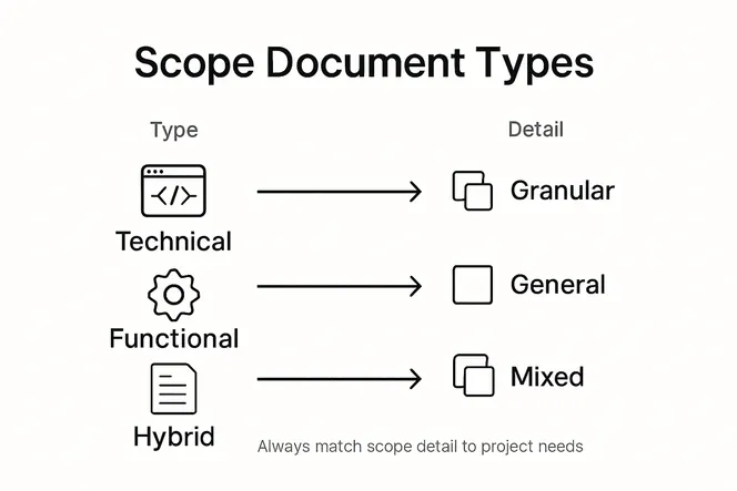 Infographic compares scope document types