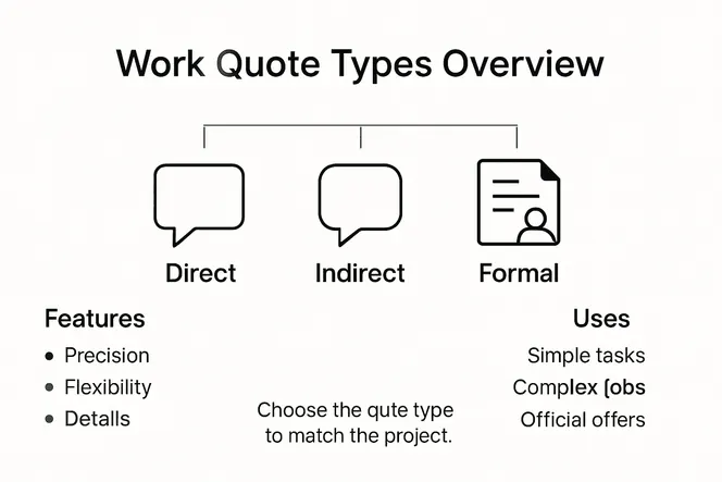 Infographic types of work quotes overview